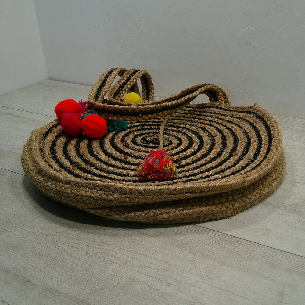 A&B America & Beyond Handcrafted Woven Rope Summer Boho Bohemian Jute Bag| Purse - Picture 9 of 12